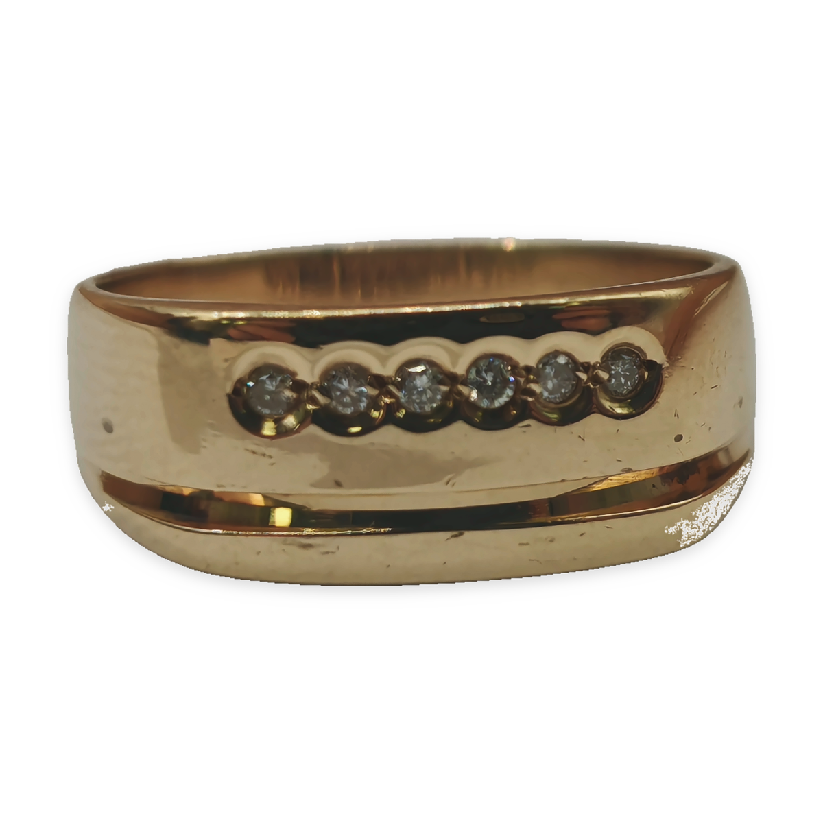 9ct Gold Diamond Set Ring Size V, photograph 4 of 8. SKU JB3616.