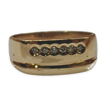 9ct Gold Diamond Set Ring Size V, photograph 4 of 8. SKU JB3616.