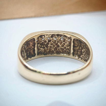 9ct Gold Diamond Set Ring Size V, photograph 8 of 8. SKU JB3616.