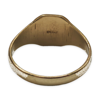 9ct Gold Yellow Signet Ring, photograph 6 of 8. SKU JB3617.
