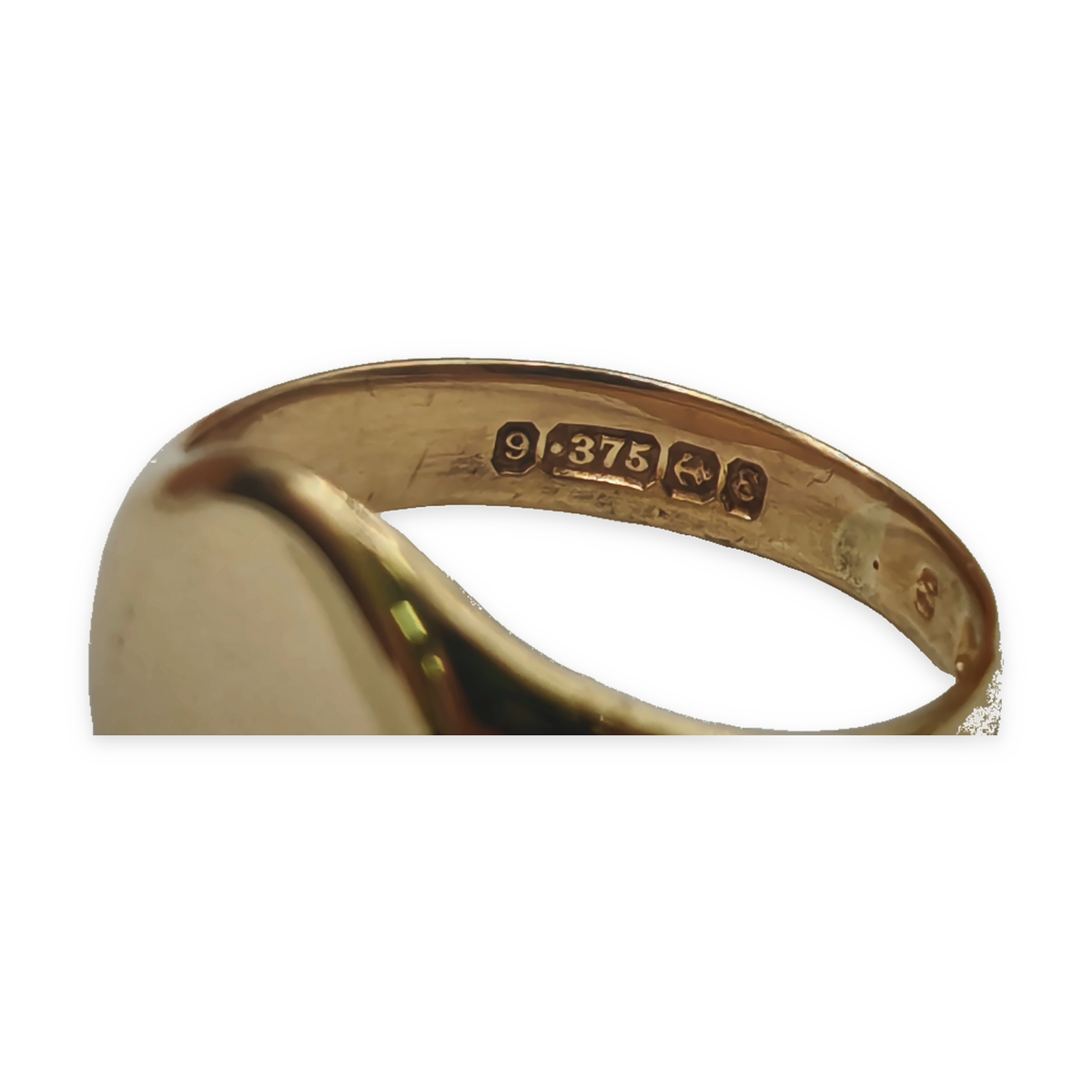 9ct Gold Yellow Signet Ring, photograph 5 of 8. SKU JB3618.