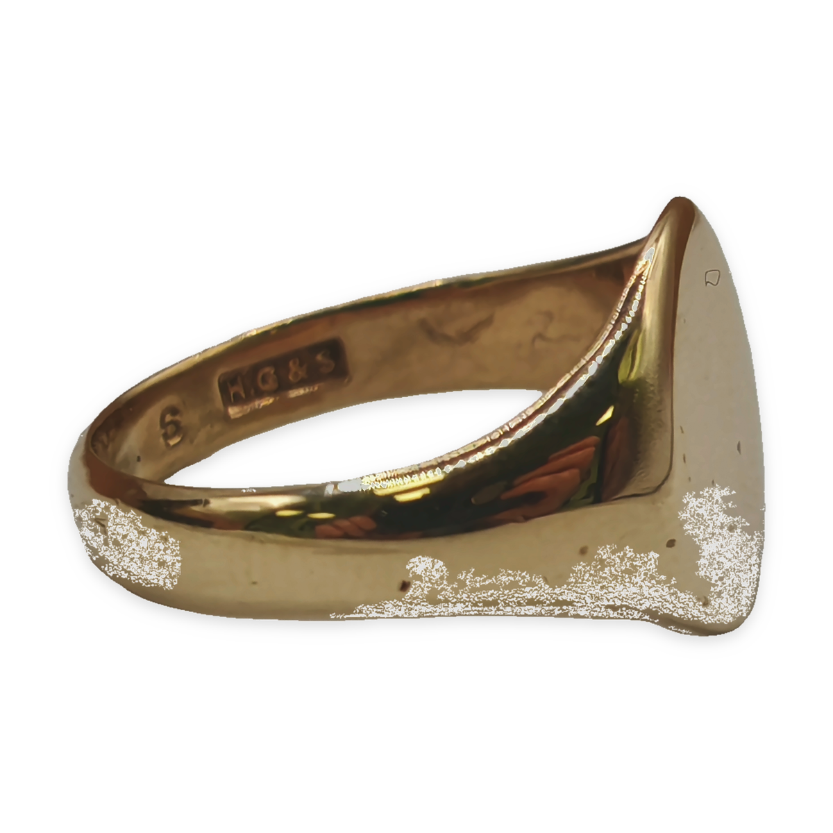 9ct Gold Yellow Signet Ring, photograph 7 of 8. SKU JB3618.