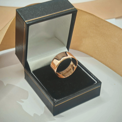 9ct Rose Gold D-Shape Wedding Band Ring 8.7mm, photograph 2 of 8. SKU JB3619.