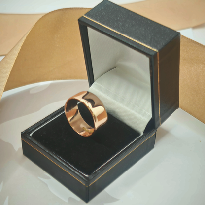 9ct Rose Gold D-Shape Wedding Band Ring 8.7mm, photograph 3 of 8. SKU JB3619.