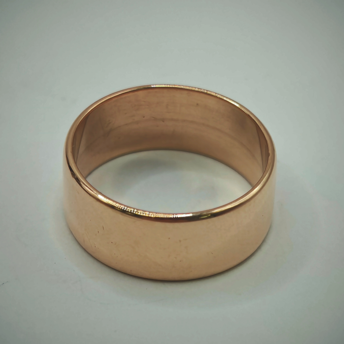 9ct Rose Gold D-Shape Wedding Band Ring 8.7mm, photograph 5 of 8. SKU JB3619.
