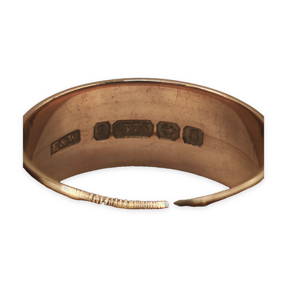 9ct Rose Gold D-Shape Wedding Band Ring 8.7mm, photograph 8 of 8. SKU JB3619.