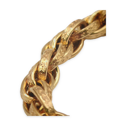 9ct Gold Fancy Link Bracelet with Heart Padlock Clasp – Fully Hallmarked, photograph 6 of 10. SKU JB3625.