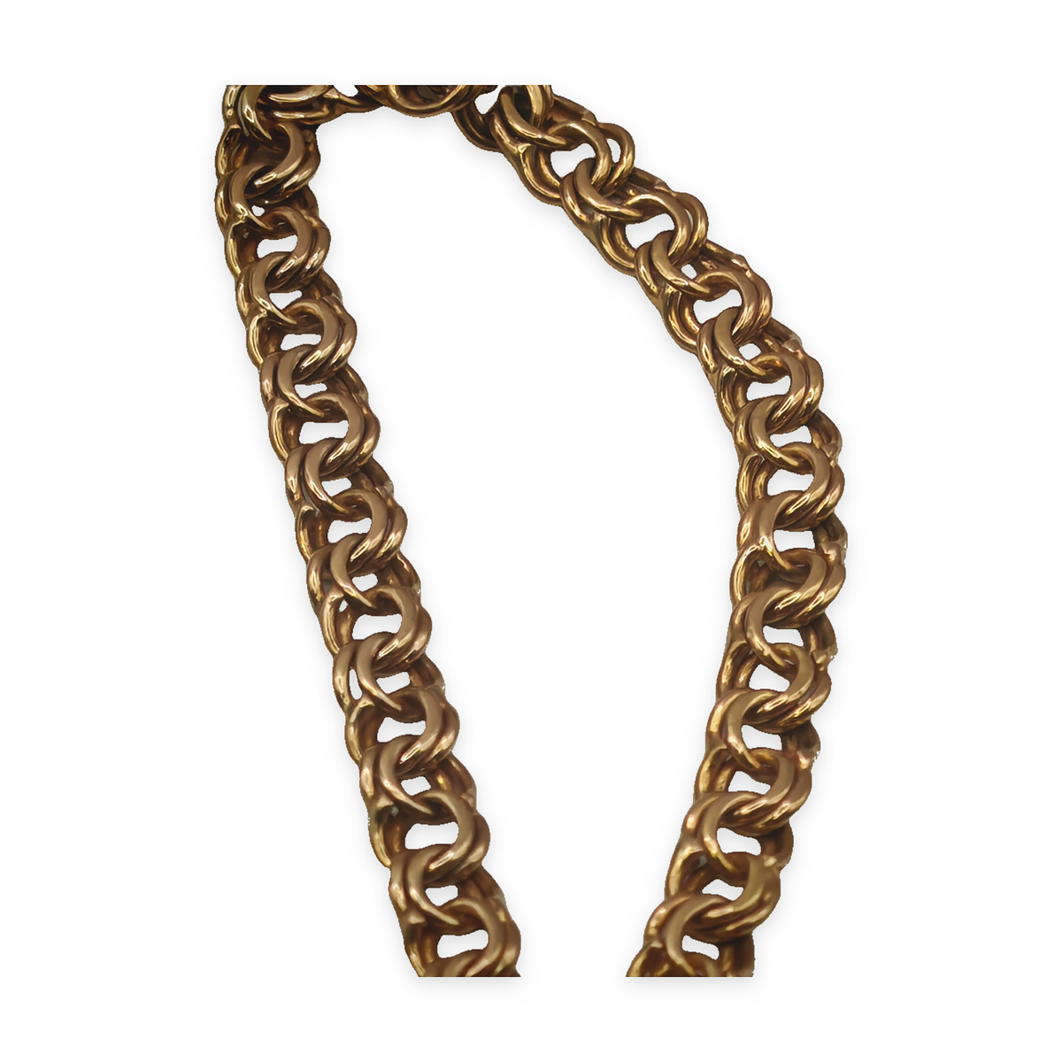 9ct Yellow Gold Double Belcher Bracelet with Heart Padlock, photograph 4 of 9. SKU JB3626.