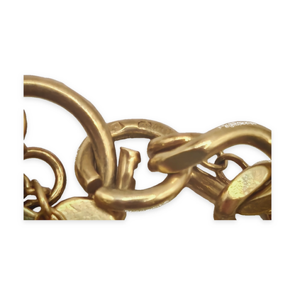 9ct Yellow Gold Curb Link Bracelet with Heart Padlock Clasp, photograph 6 of 8. SKU JB3627.