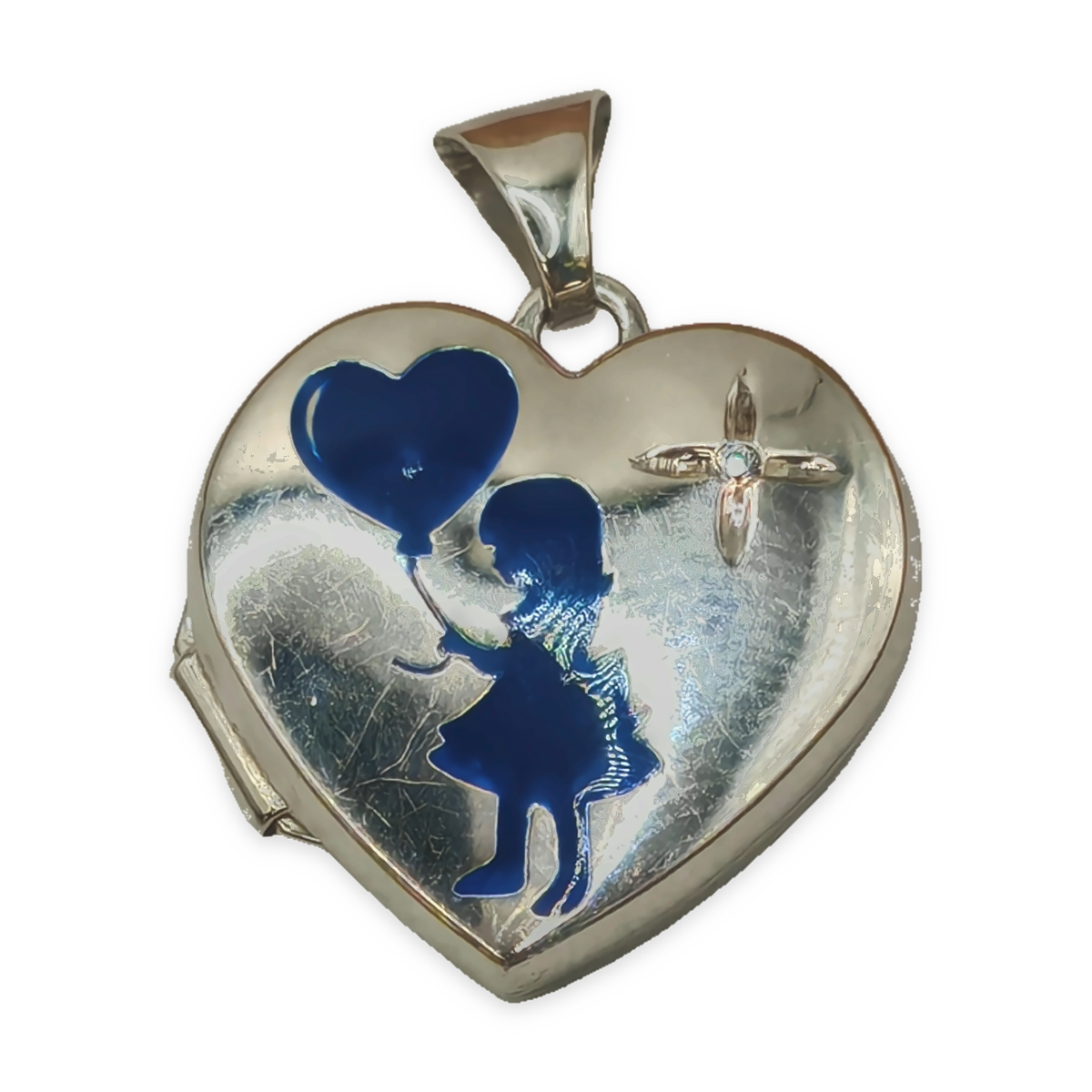 Sterling Silver Heart Pendant, photograph 4 of 7. SKU SIL-34.