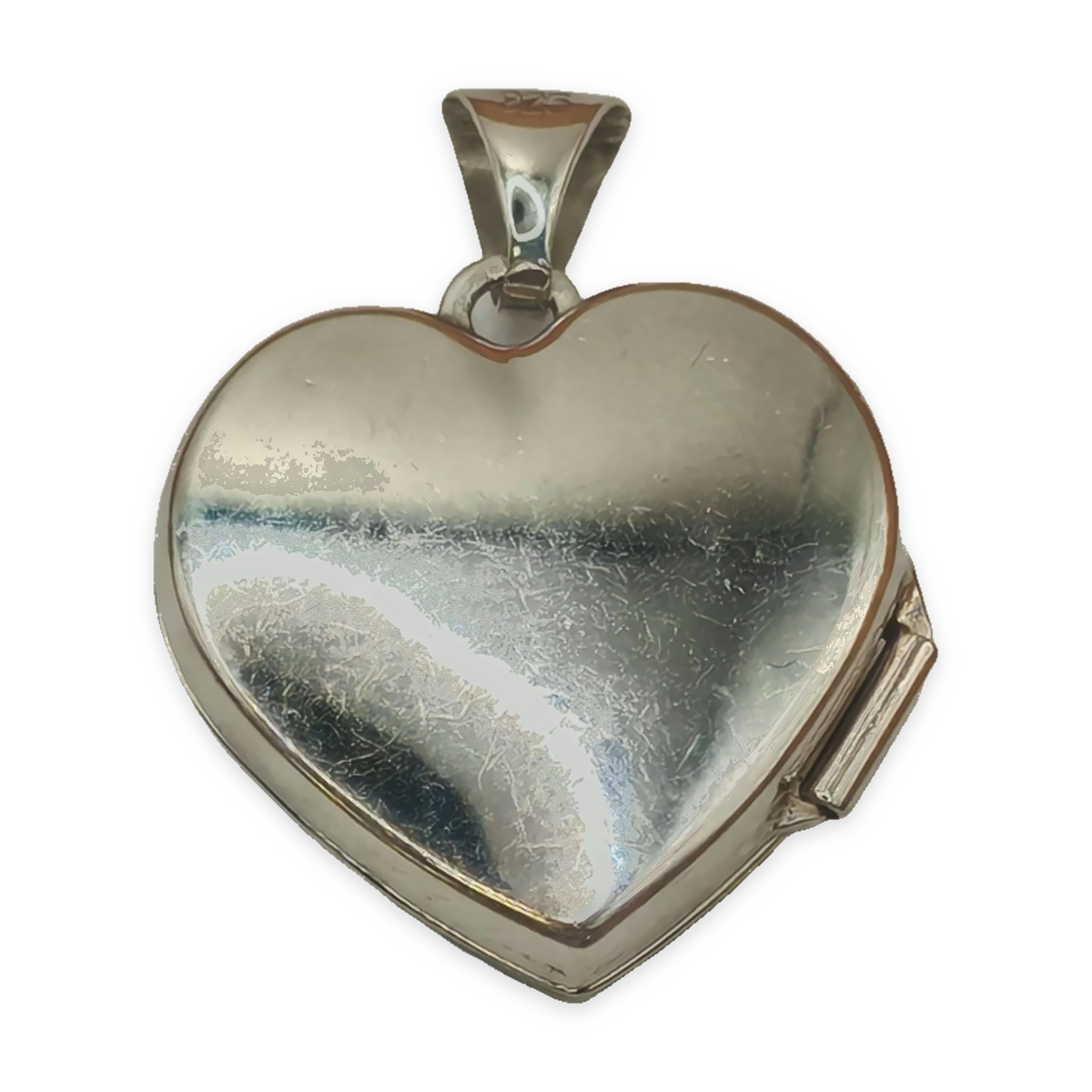 Sterling Silver Heart Pendant, photograph 5 of 7. SKU SIL-34.