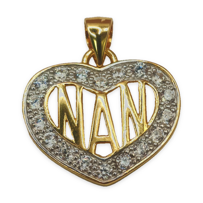 Sterling Silver CZ Nan Heart Pendant, photograph 4 of 6. SKU SIL-35.