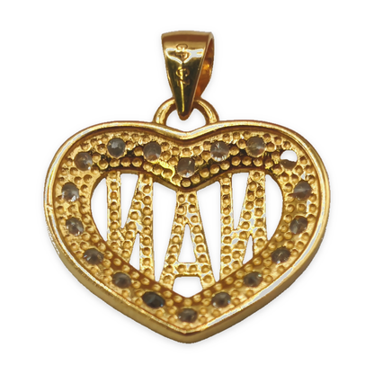 Sterling Silver CZ Nan Heart Pendant, photograph 5 of 6. SKU SIL-35.