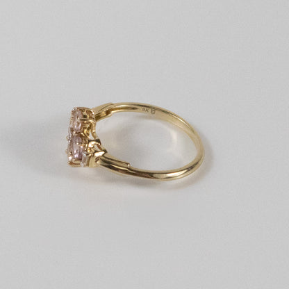 Second-Hand 9ct Gold Pink Stone & Baguette Ring