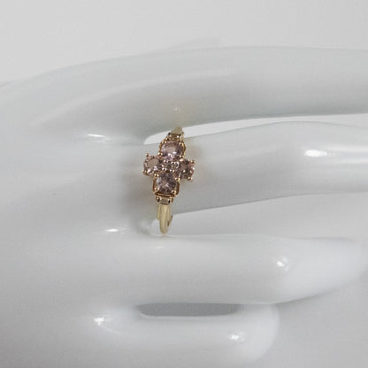 Second-Hand 9ct Gold Pink Stone & Baguette Ring