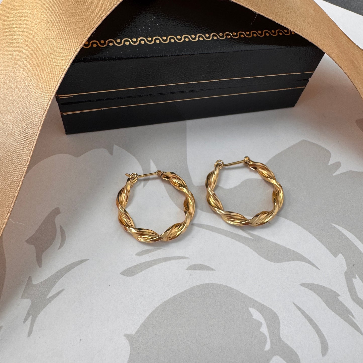 9ct Gold Twist Hoop Earrings