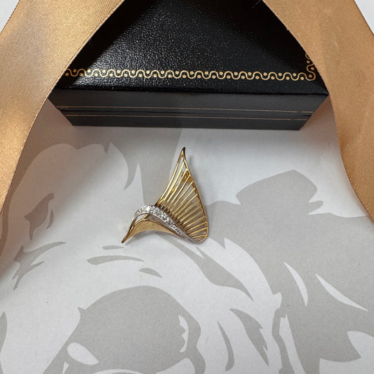 9ct Gold Diamond Brooch