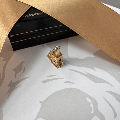 9ct Gold Opening Church Charm with Couple Marrying Inside