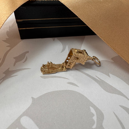 9ct Gold Opening Church Charm with Couple Marrying Inside