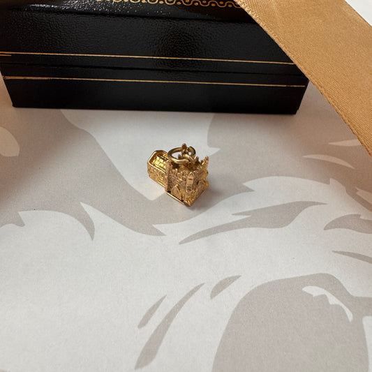 9ct Gold Opening Church Castle Charm with Wedding Couple Inside