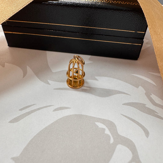 9ct Gold Bird in Cage Charm