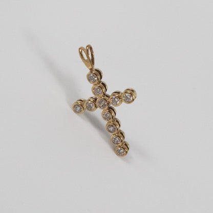 Second-Hand 9ct Yellow Gold Diamond Cross Pendant