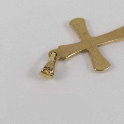 Second-Hand 9ct Gold Small Cross Pendant with Diamond Cut Tips
