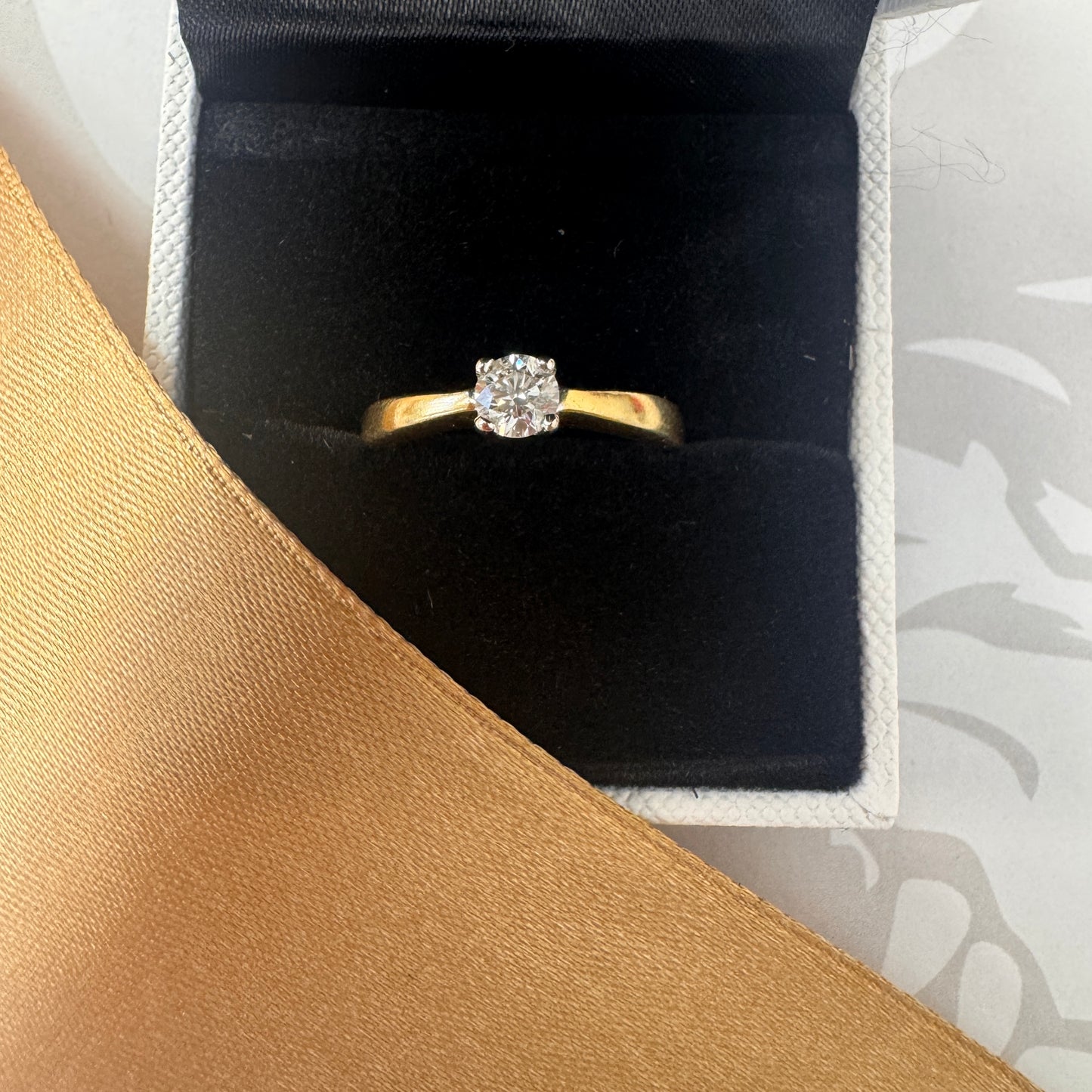 18ct Gold Round Diamond Solitaire Engagement Ring
