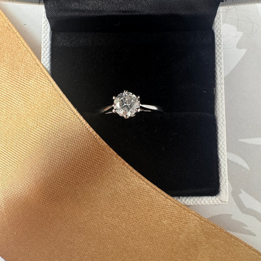 18ct White Gold Round Diamond Solitaire Engagement Ring