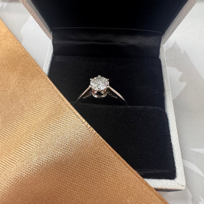 18ct White Gold Round Diamond Solitaire Engagement Ring