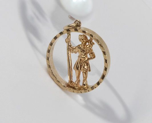 Second-Hand 9ct Gold Openwork St Christopher Pendant