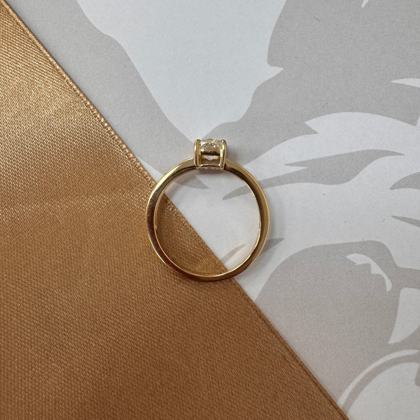 18ct Yellow Gold Cushion Cut Diamond Solitaire Ring