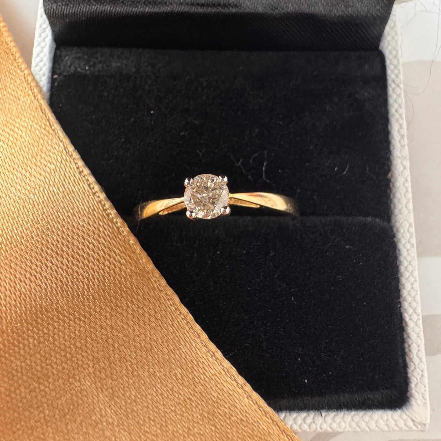 18ct Yellow Gold Diamond Solitaire Engagement Ring