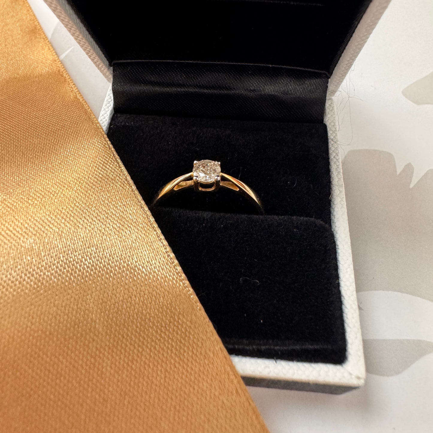 18ct Yellow Gold Diamond Solitaire Engagement Ring