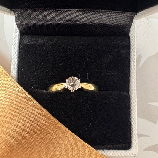 18ct Two Tone Diamond Solitaire Engagement Ring