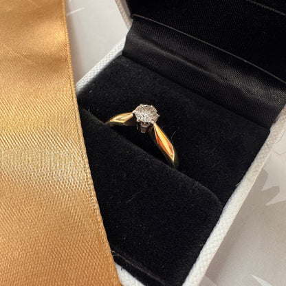 18ct Two Tone Diamond Solitaire Engagement Ring