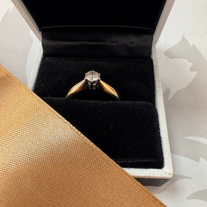 18ct Two Tone Diamond Solitaire Engagement Ring