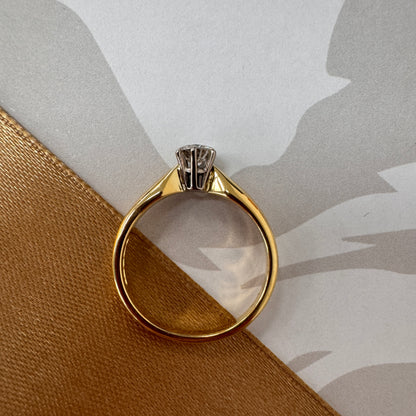 18ct Two Tone Diamond Solitaire Engagement Ring