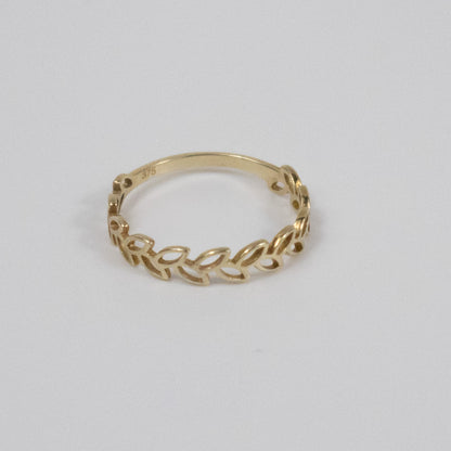 Second-Hand 9ct Yellow Gold Leaf Pattern Ring