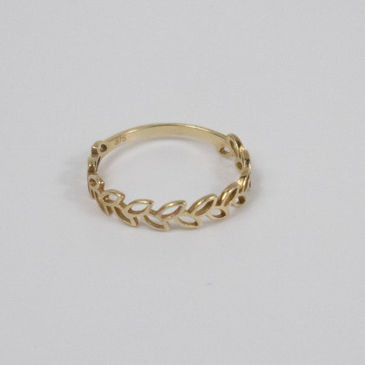 Second-Hand 9ct Yellow Gold Leaf Pattern Ring