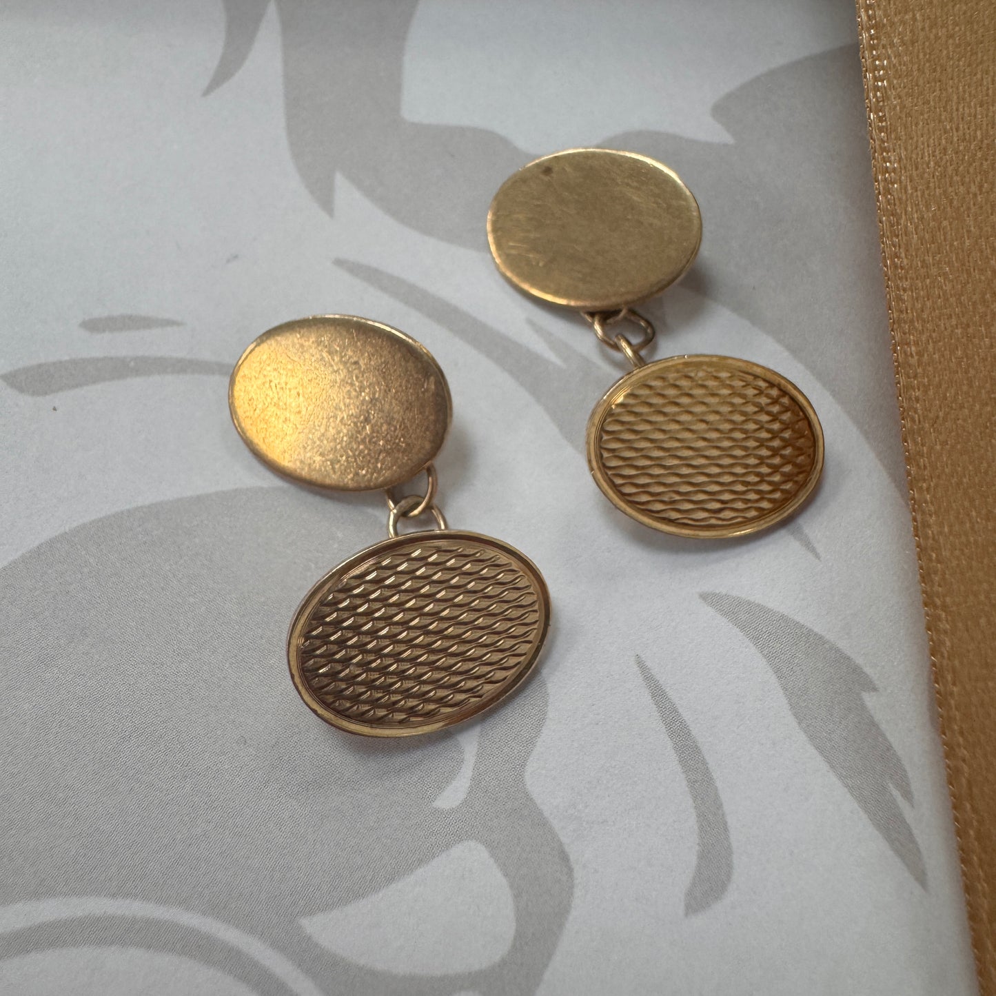 9ct Gold Oval Chain Link Cufflinks