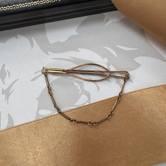 9ct Gold Tie Bar with Chain Detail