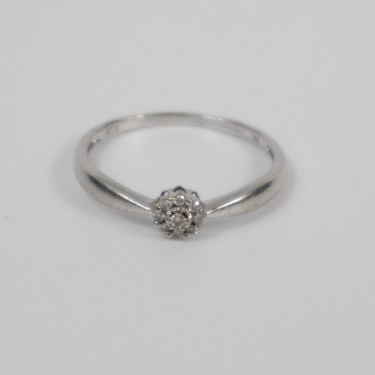 Second-Hand 9ct White Gold Diamond Cluster Ring