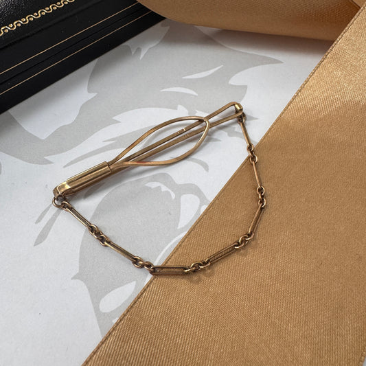 9ct Gold Tie Bar with Chain Detail