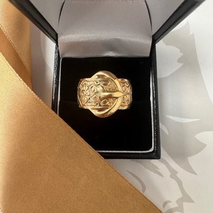 9ct Gold Vintage Buckle Ring