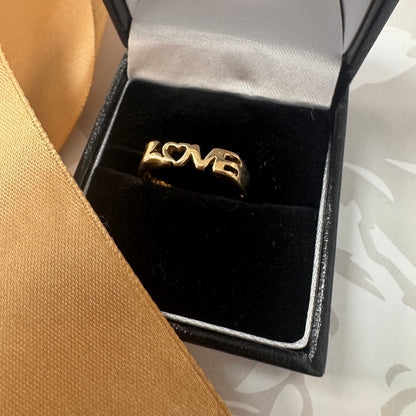 9ct Gold LOVE Romantic Statement Ring