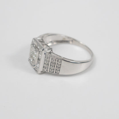 Second-Hand 9ct White Gold Rectangular Diamond Cluster Ring