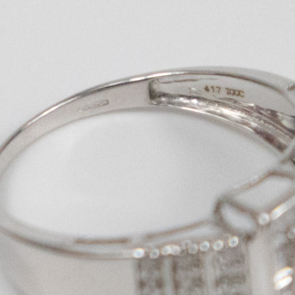 Second-Hand 9ct White Gold Rectangular Diamond Cluster Ring