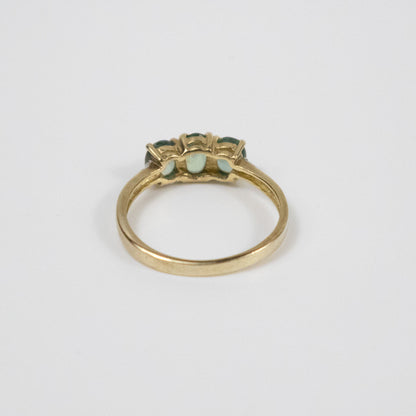 Second-Hand 9ct Gold Green Tourmaline and Diamond Ring