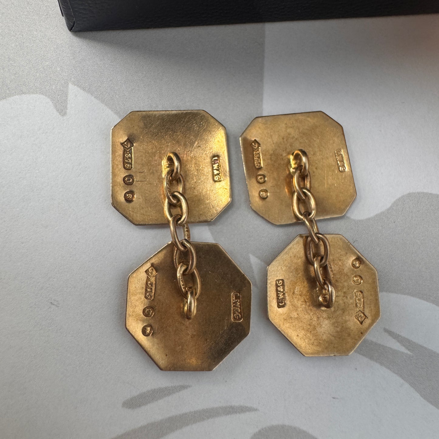 9ct Gold Vintage Patterned Gold Cufflinks